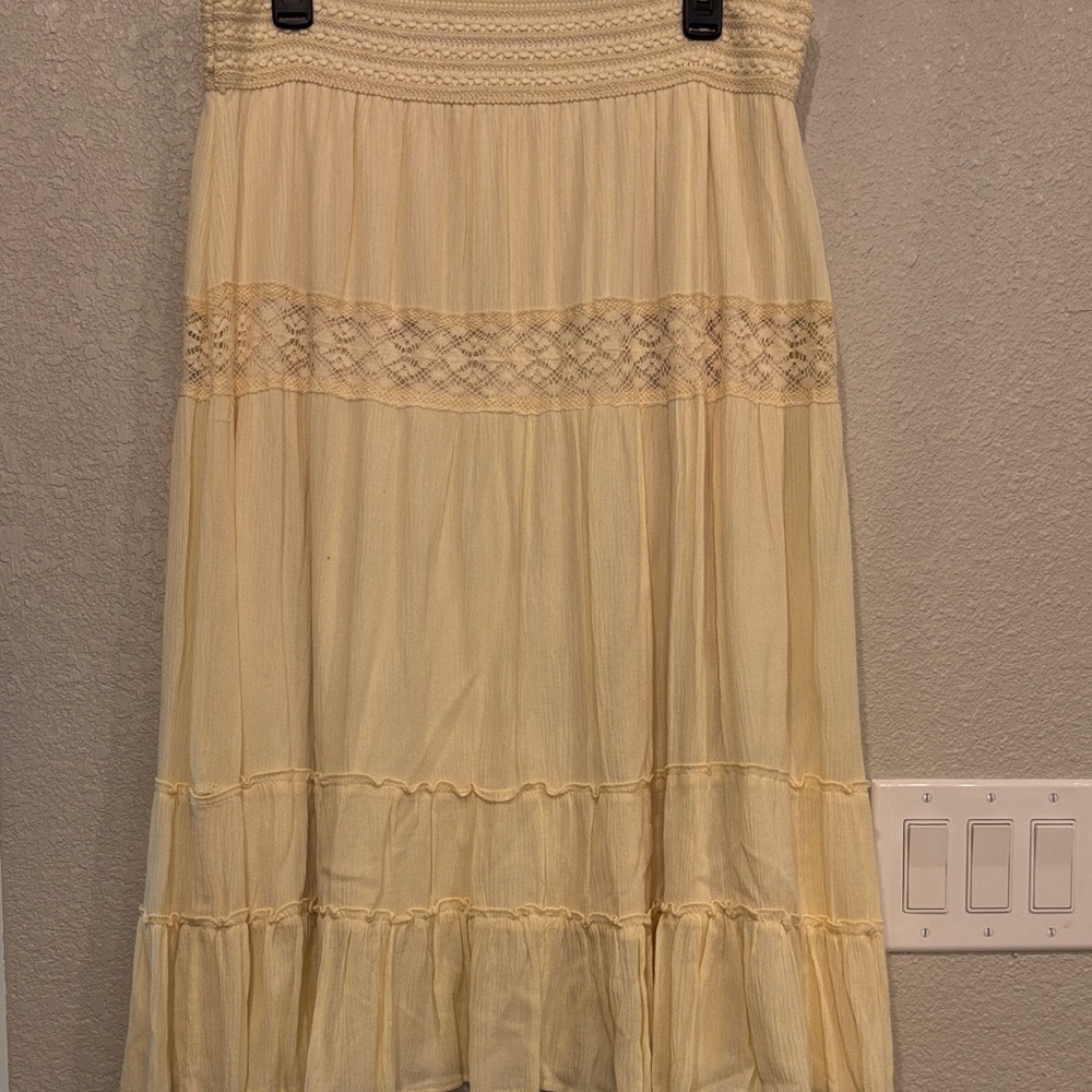 Reba Cream A-Line Skirt